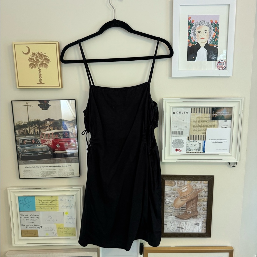 Aerie Black Spaghetti Strap Mini Sundress